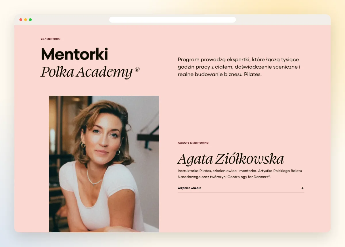 Sekcja mentorek kursu